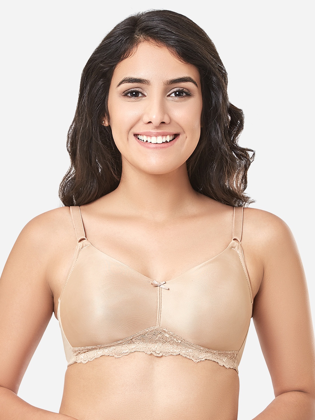 

every de by amante Non Padded Wirefree Contour Charm Lace Bra - EB002, Beige