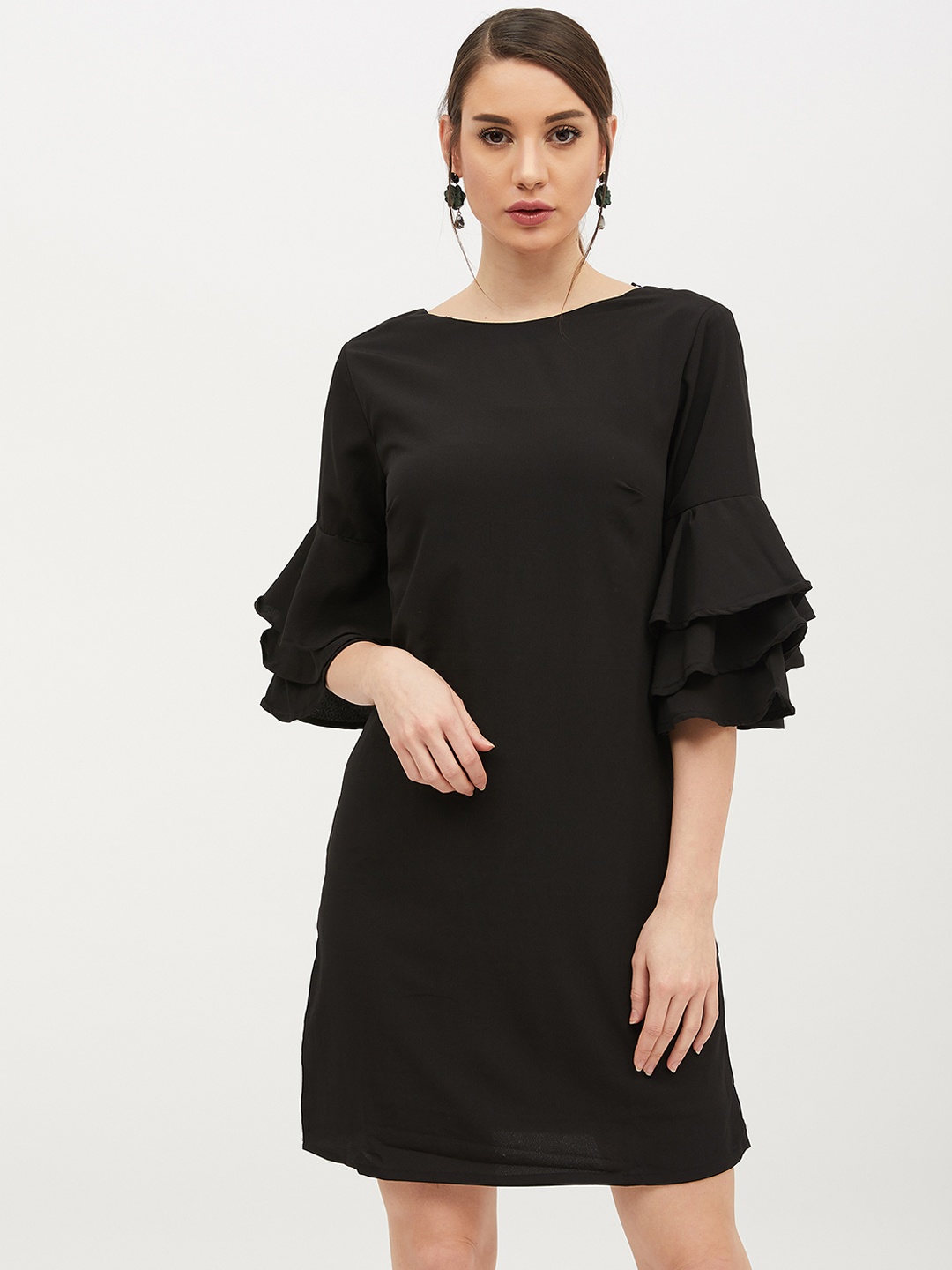 

Harpa Women Black Solid Sheath Dress