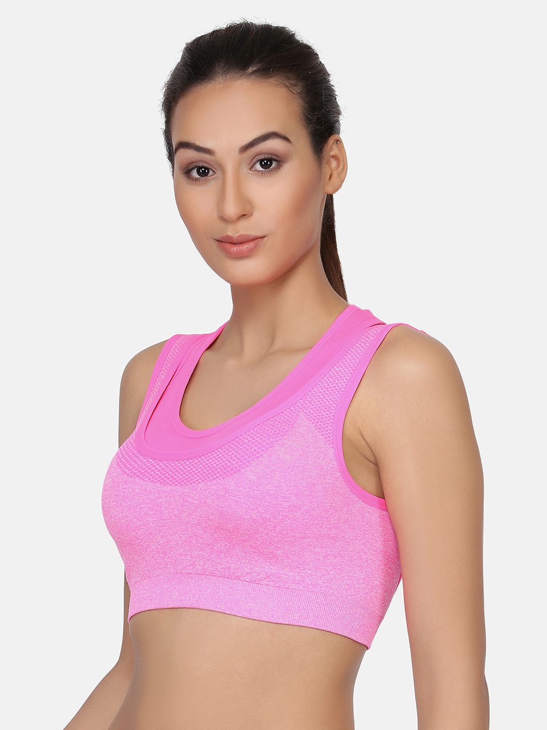 

PRETTYBOLD Pink Solid Non-Wired Lightly Padded Sports Bra PBX-01 PINK-CF20