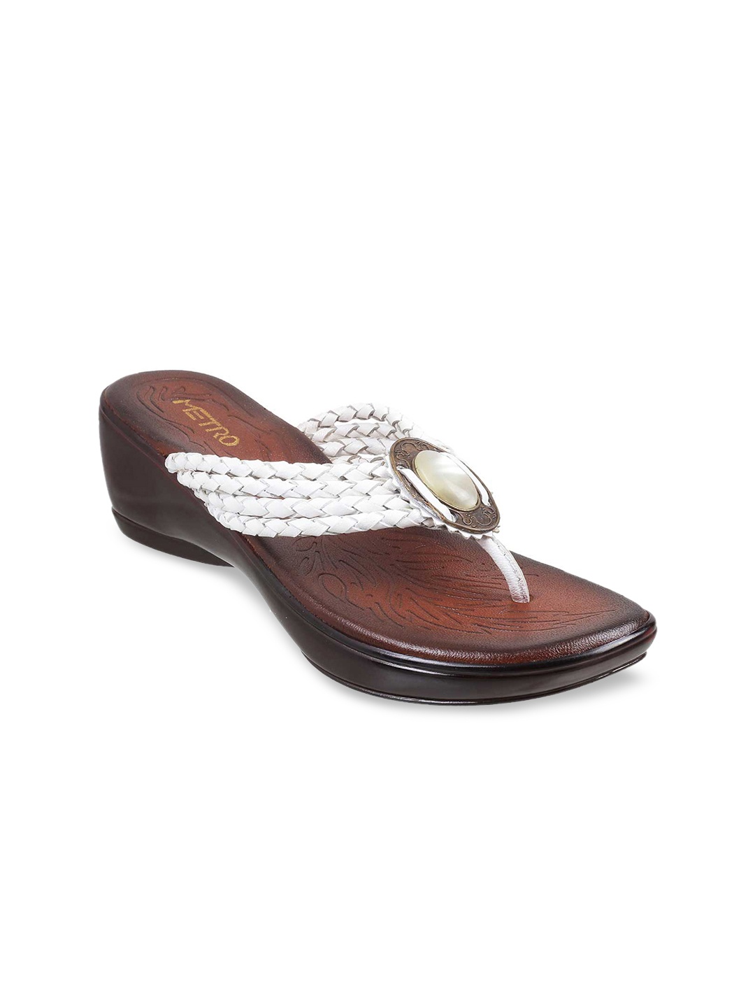 

Metro Women White Woven Design Sandals