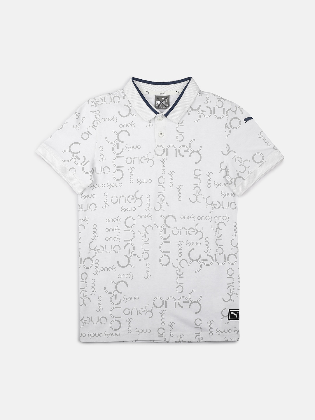 

Puma Boys White Printed Polo Collar T-shirt