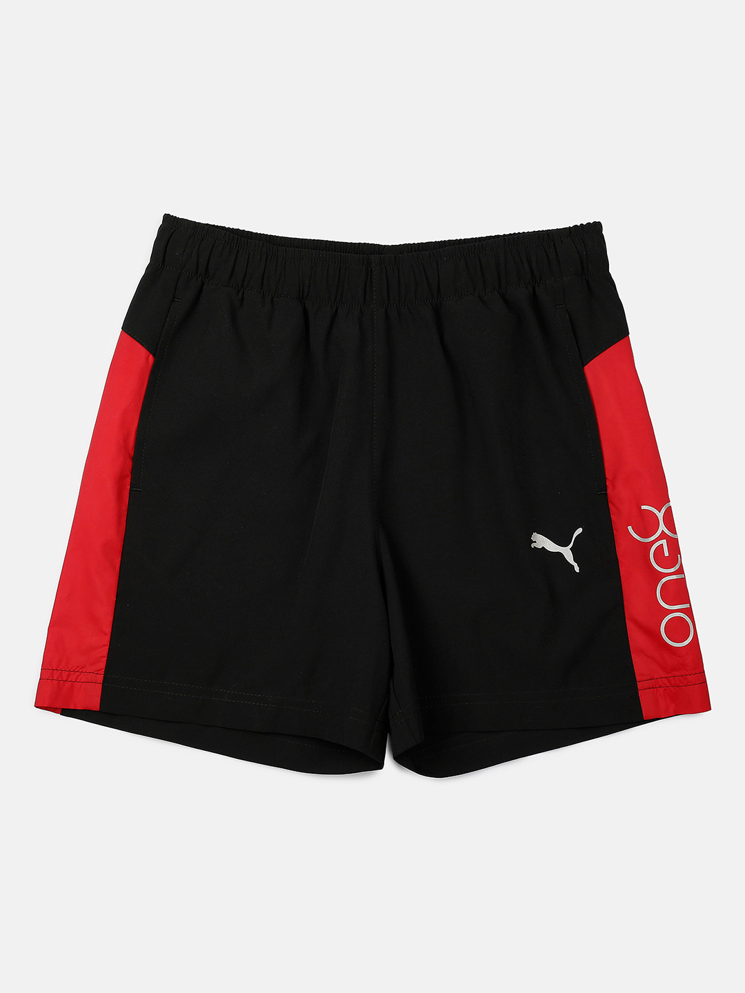 

Puma Boys Black Solid Regular Fit Sports Shorts