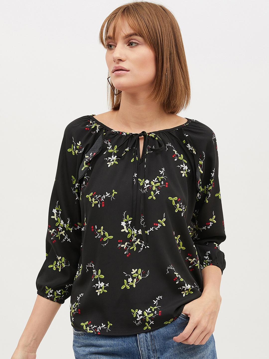 

Harpa Women Black Printed Top
