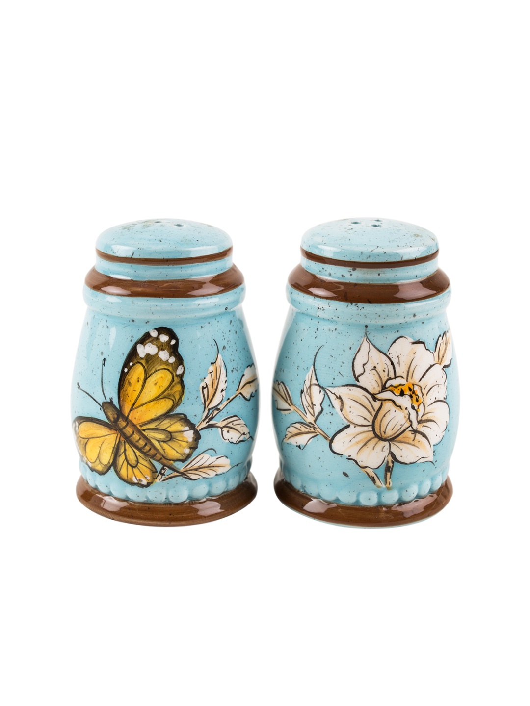 

Chumbak Blue & Yellow Printed Flora Butterfly Salt & Pepper Cellars Set