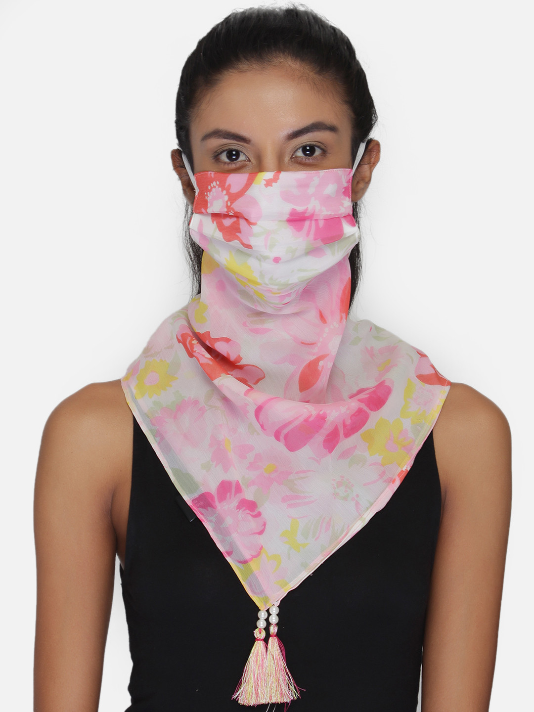 

Anekaant Women Pink Solid 3-Ply Reusable Scarf Style Fashion Mask