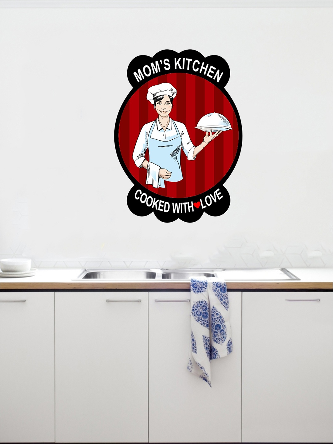 

rawpockets Multicolour Mom's Kitchen PVC Vinyl Wall Stickers, Multi
