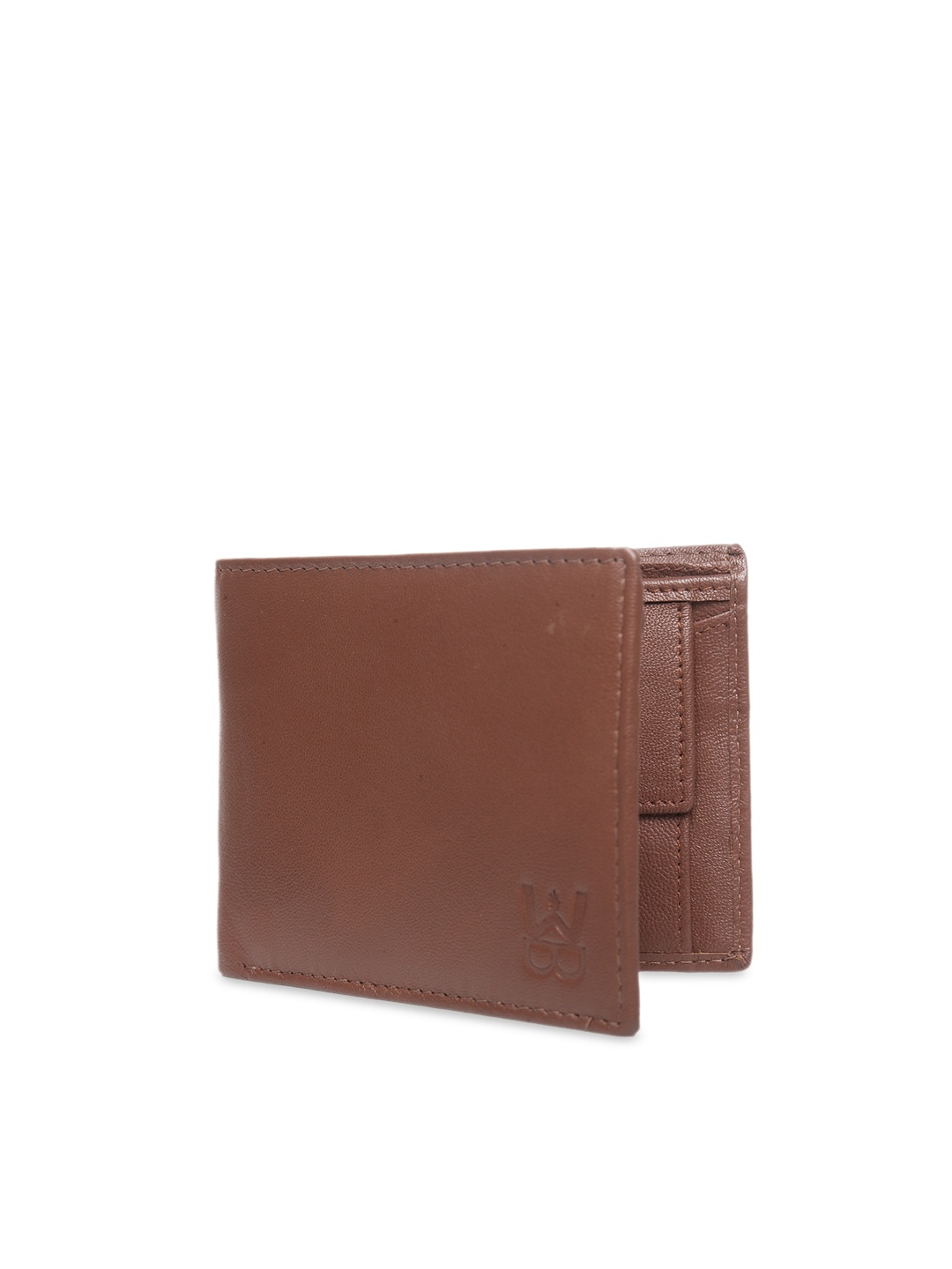 

WELBAWT Men Brown Solid Two Fold Leather Wallet