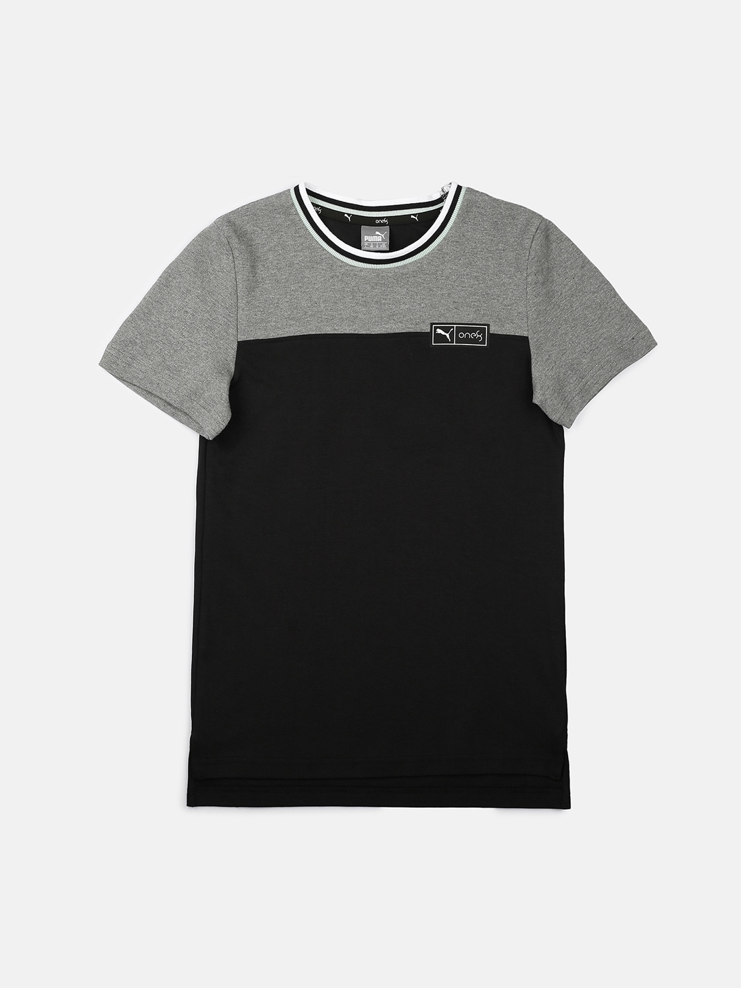 

Puma Boys Black & Grey Colourblocked Round Neck T-shirt