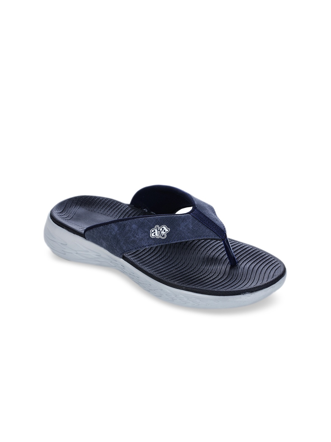 Liberty Men Navy Blue Solid Thong Flip-Flops