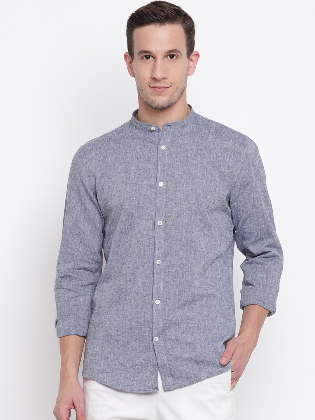 

LINDBERGH Men Blue Slim Fit Solid Casual Shirt