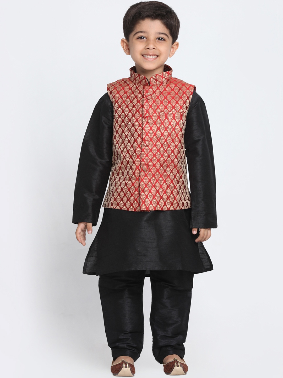 

JBN Creation Boys Black Self Design Kurta with Pyjamas