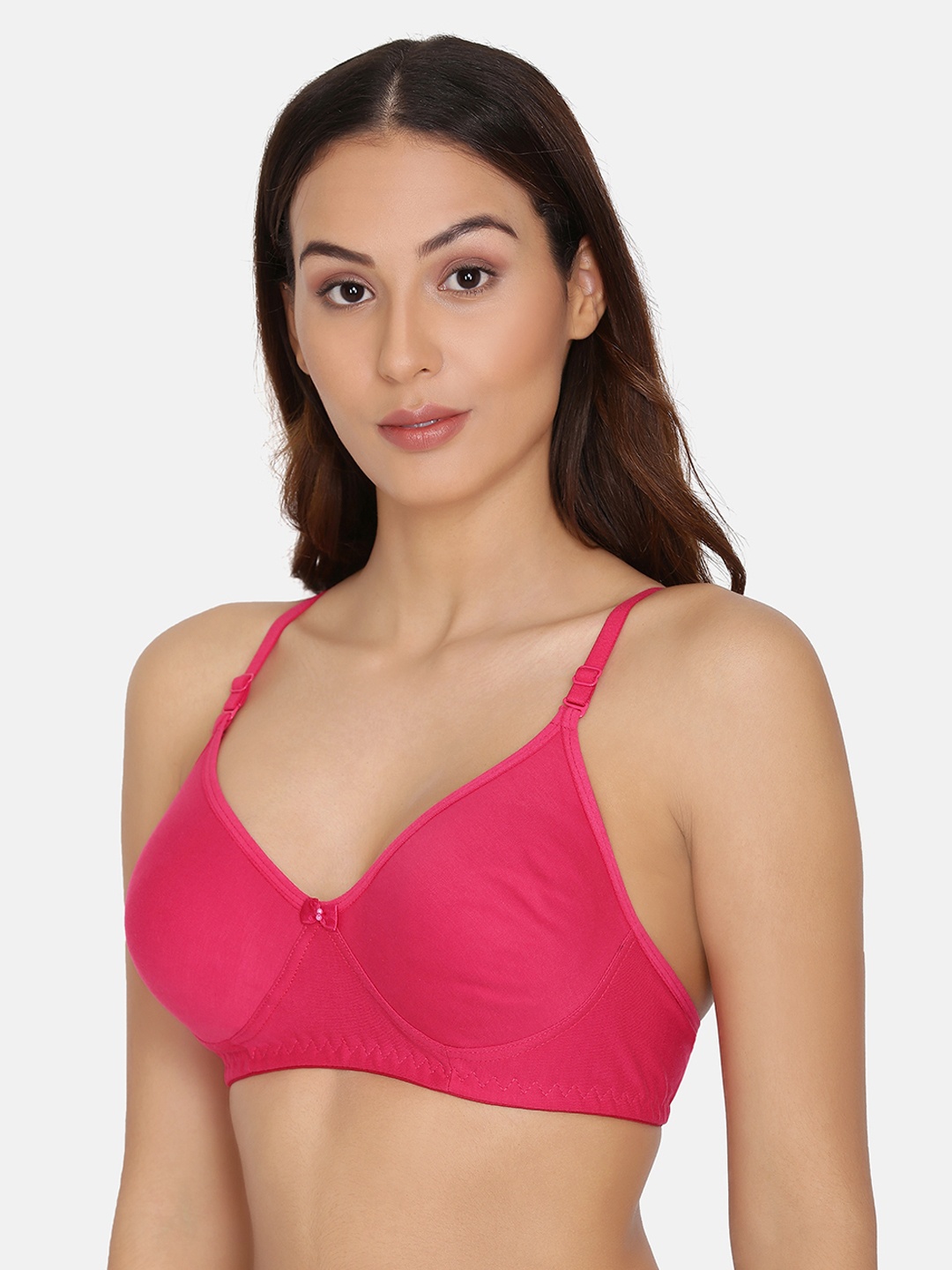 

PRETTYBOLD Pink Solid Non-Wired Non Padded T-shirt Bra