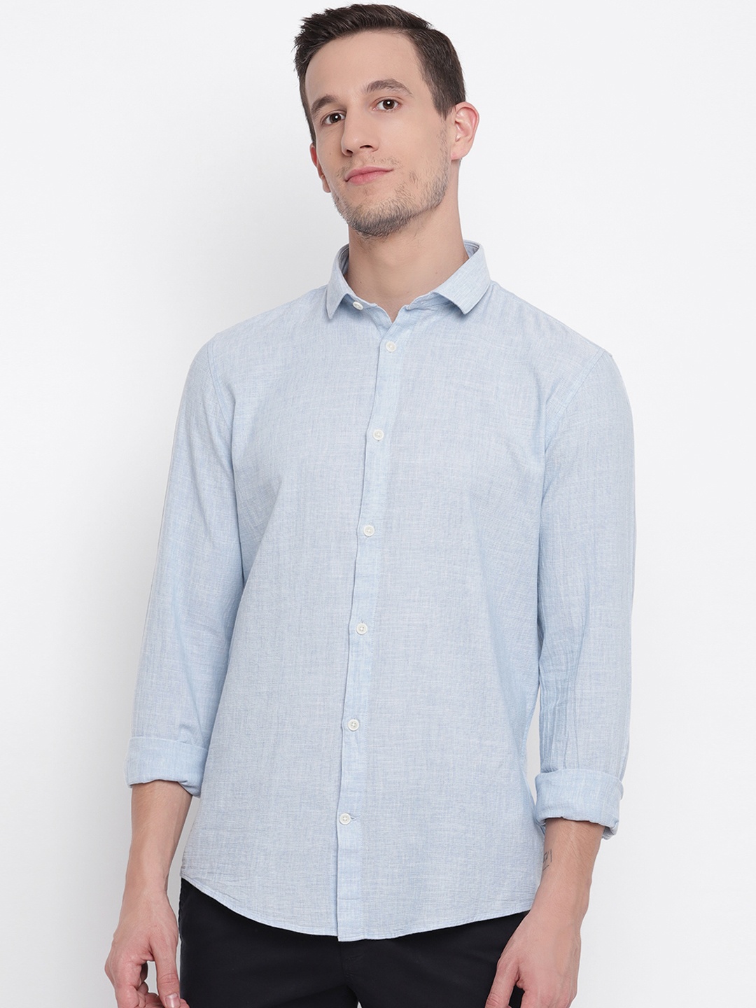 

LINDBERGH Men Blue Slim Fit Solid Casual Shirt