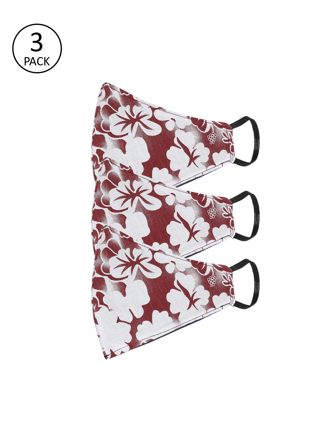 

AKSHARA Kids White & Maroon 3 Pcs 2-Ply Printed Outdoor Masks