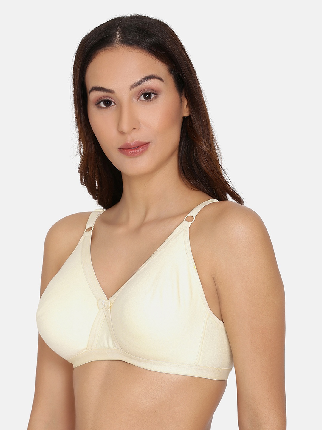 

PRETTYBOLD Beige Solid Non-Wired Non Padded Minimizer Bra