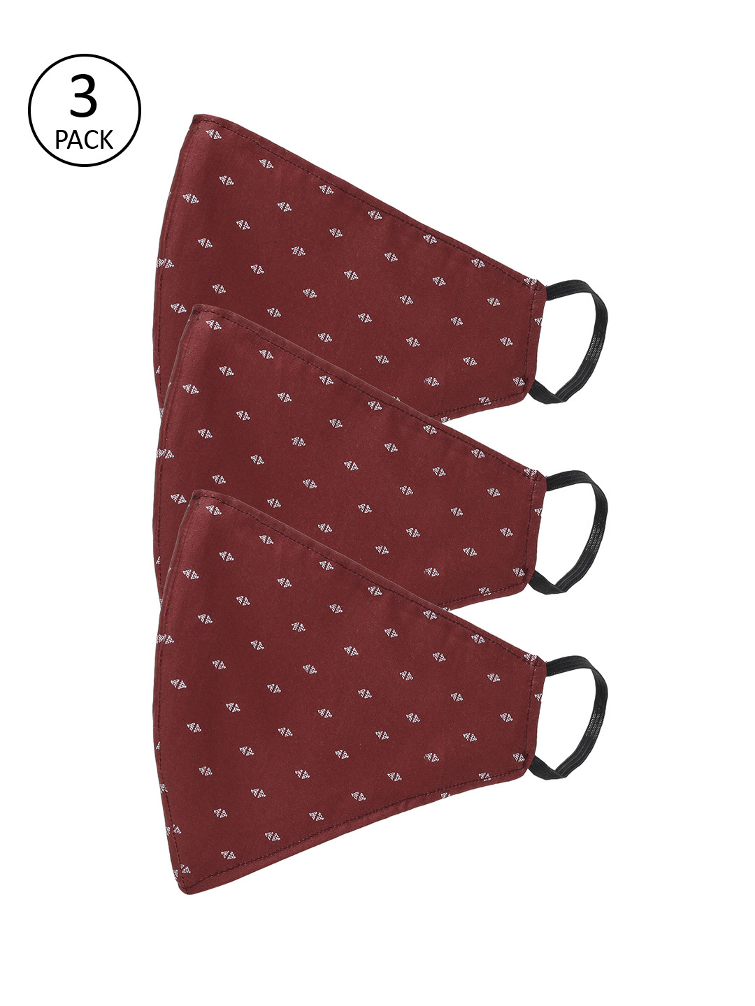 

AKSHARA Kids Pack of 3 Pcs Maroon Printed Reusable 2-Ply Protective Outdoor Mask