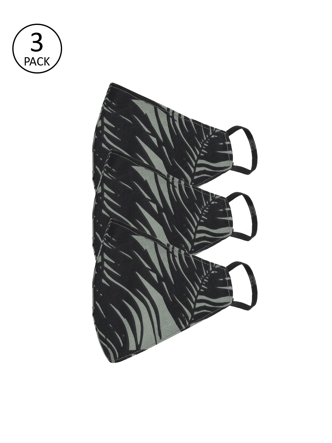 

AKSHARA Kids Pack Of 2 Green & Black Printed 2 Ply Cloth Mask