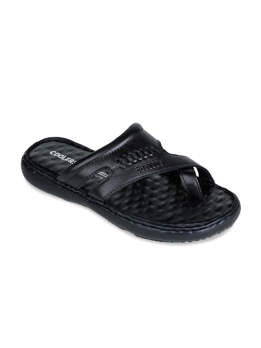 Liberty Men Black Solid Thong Flip-Flops