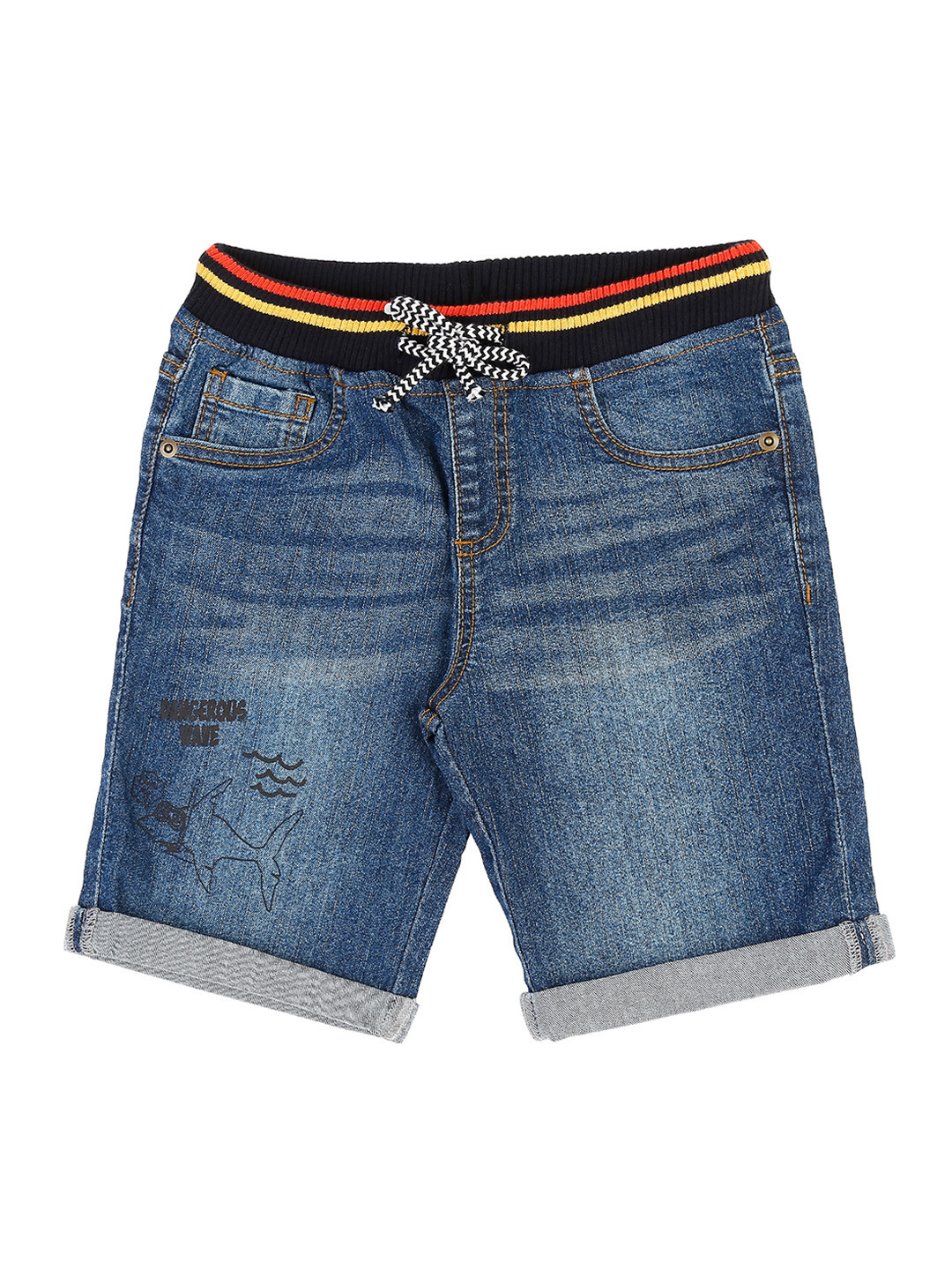 

Pantaloons Junior Boys Blue Printed Regular Fit Regular Shorts