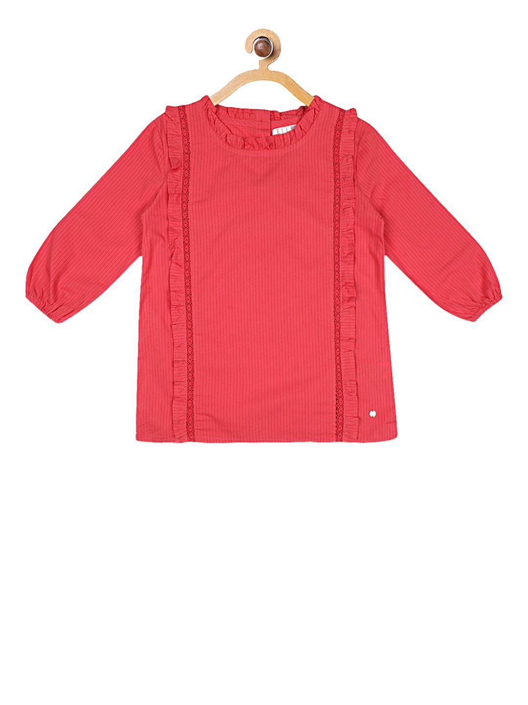 

ELLE Girls Red Striped Pure Cotton Top