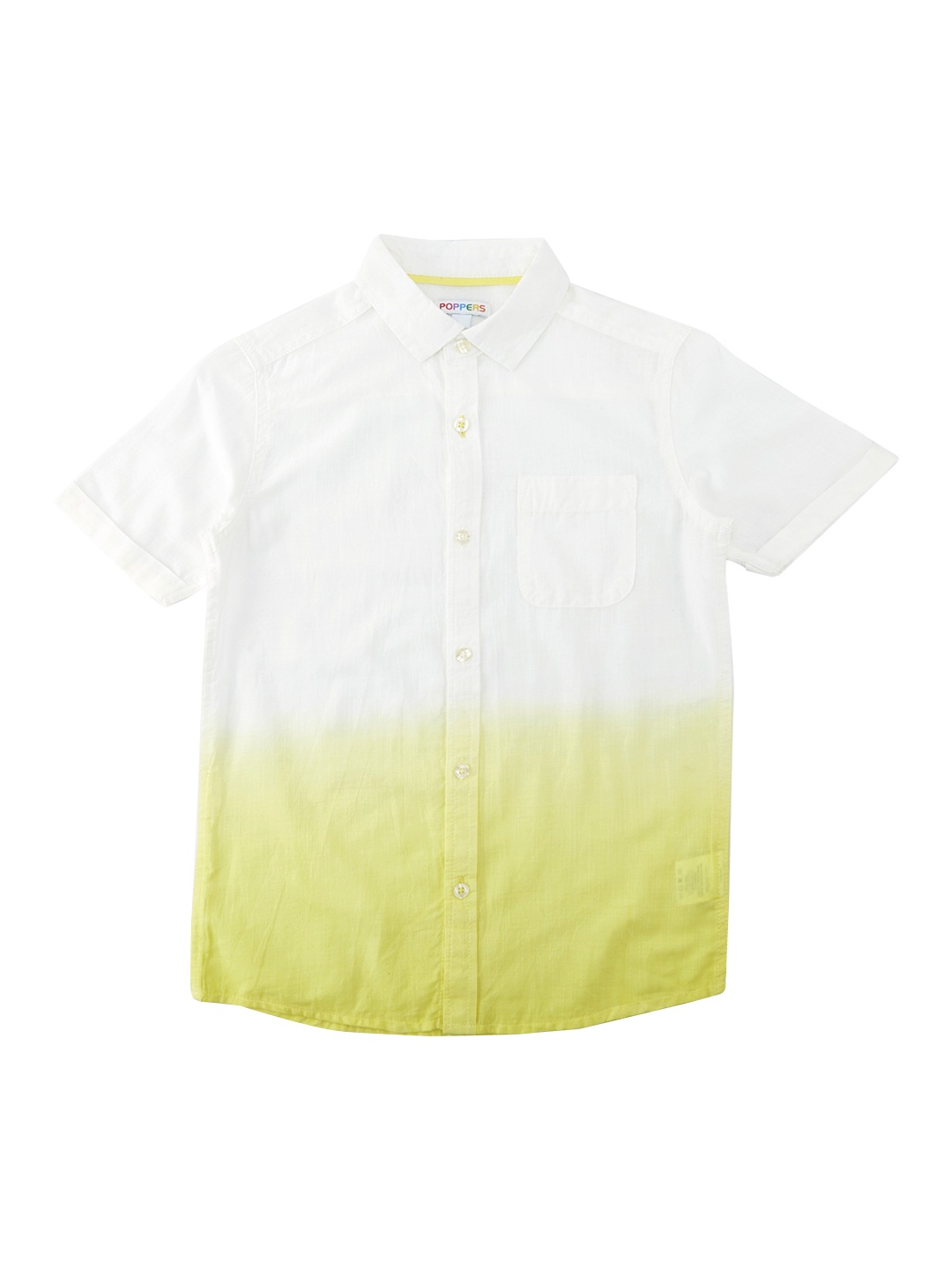 

POPPERS by Pantaloons Boys White & Yellow Regular Fit Ombre Cotton Casual Shirt