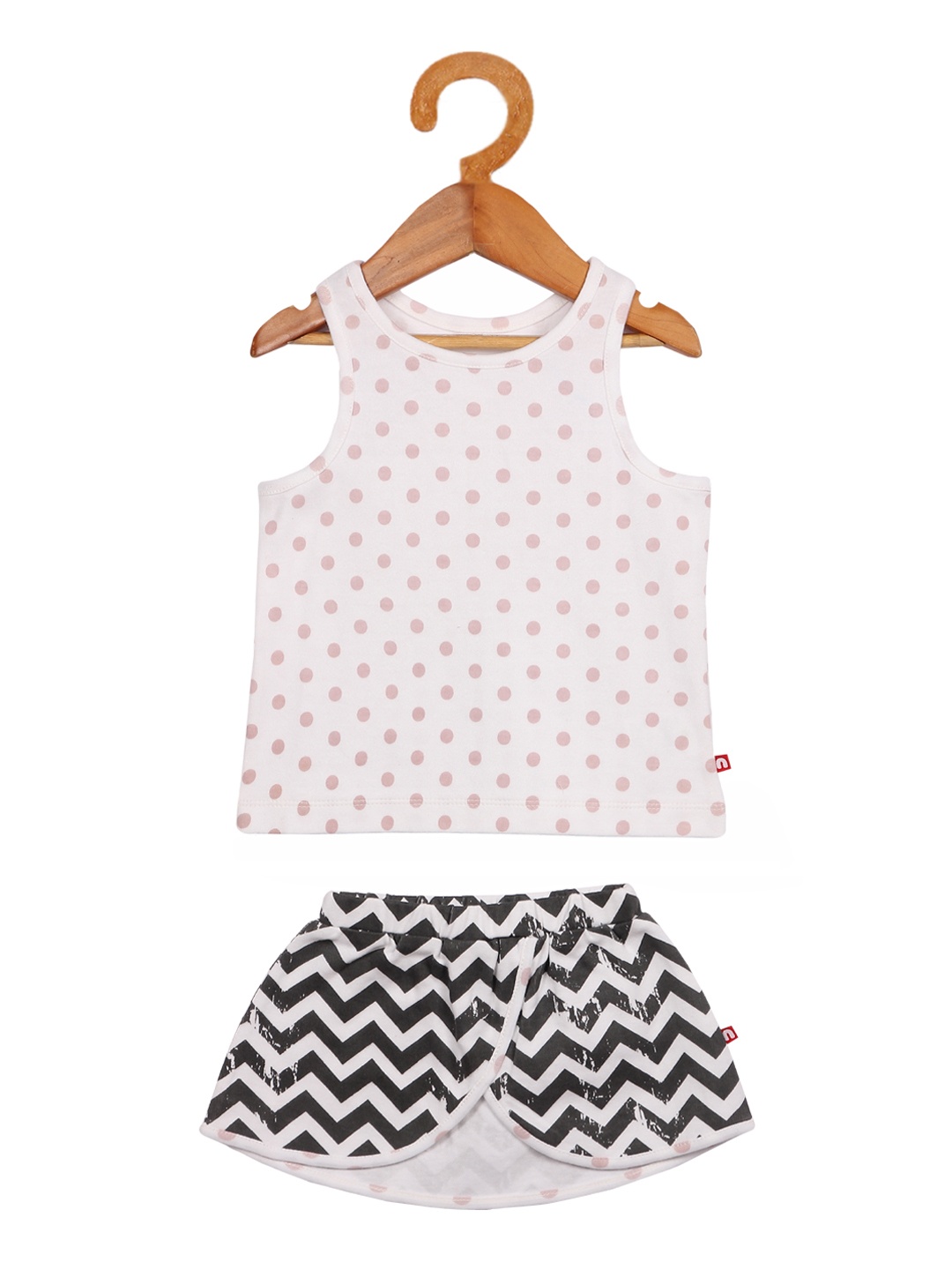 

Nino Bambino Girls Off-White & Pink Printed Organic Cotton T-shirt with Skirt