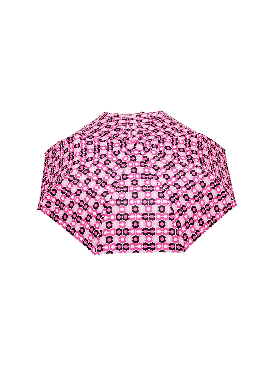 

FabSeasons Unisex Pink & Brown Symmteric Print 3 Fold Semi-Automatic Umbrella