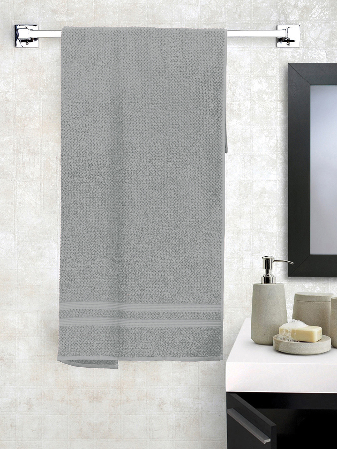 

Story@home Unisex Grey Solid 600 GSM Extra Large Bath Towel
