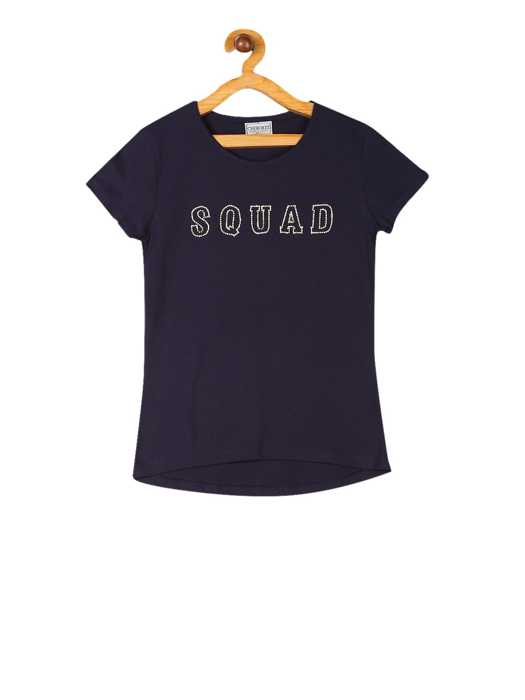 

Cherokee Girls Blue Embellished Round Neck T-shirt