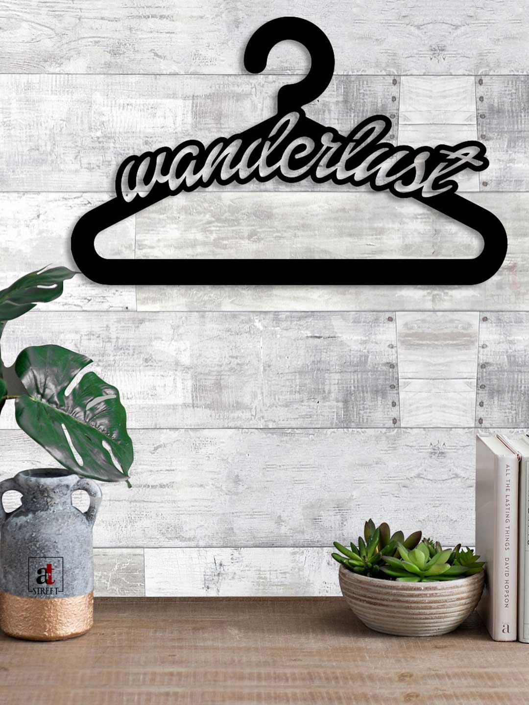 

Art Street Wanderlust MDF Plaque Painted Cutout Ready to Hang Home Dcor Wall Art, Black