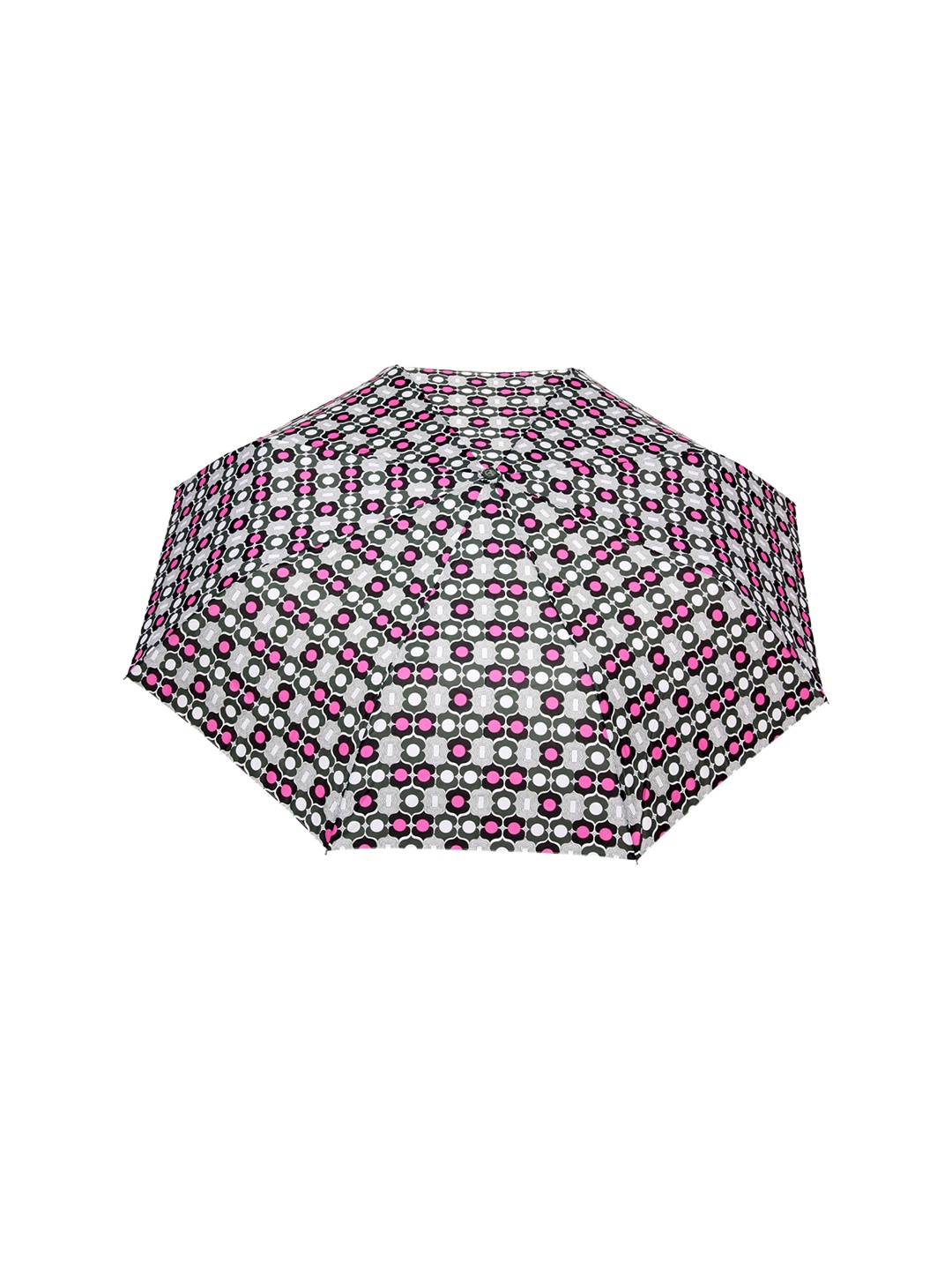 

FabSeasons Unisex Green & Pink Symmteric Print 3 Fold Semi-Automatic Umbrella