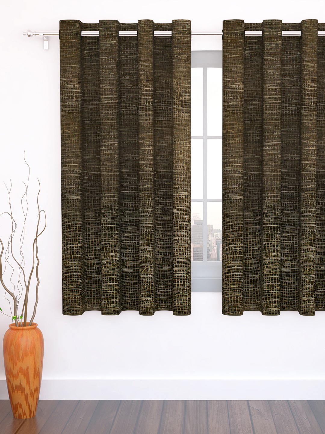 

Story@home Brown Geometric Printed Single Window Curtain