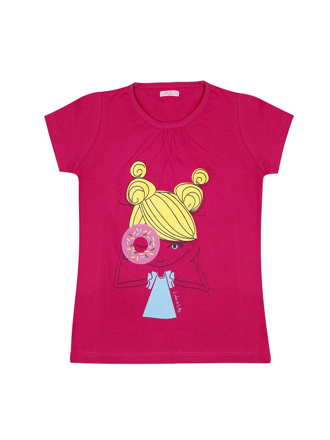 

Luke & Lilly Girls Pink Printed Round Neck T-shirt
