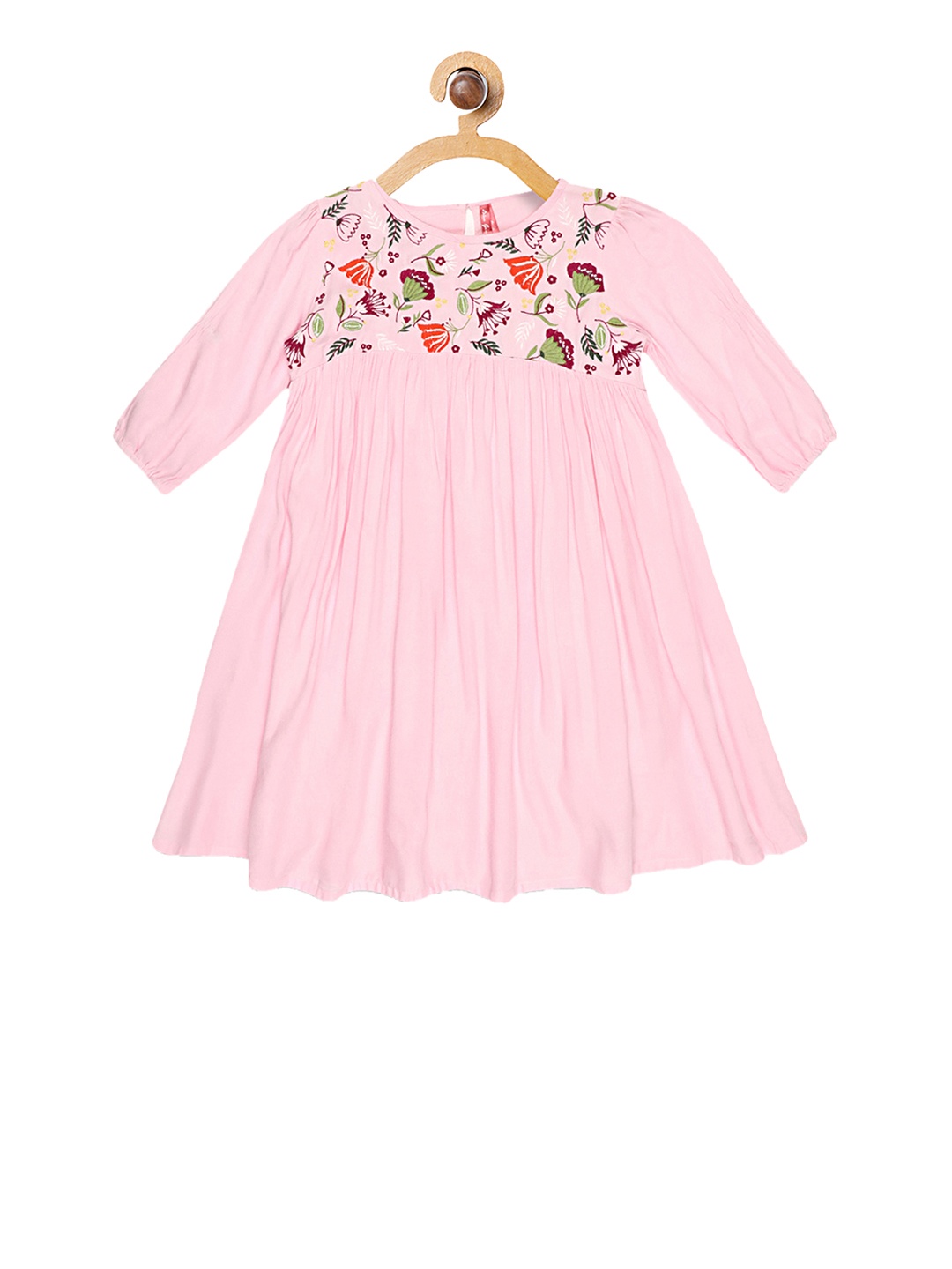 

Blue Giraffe Girls Pink Printed A-Line Dress