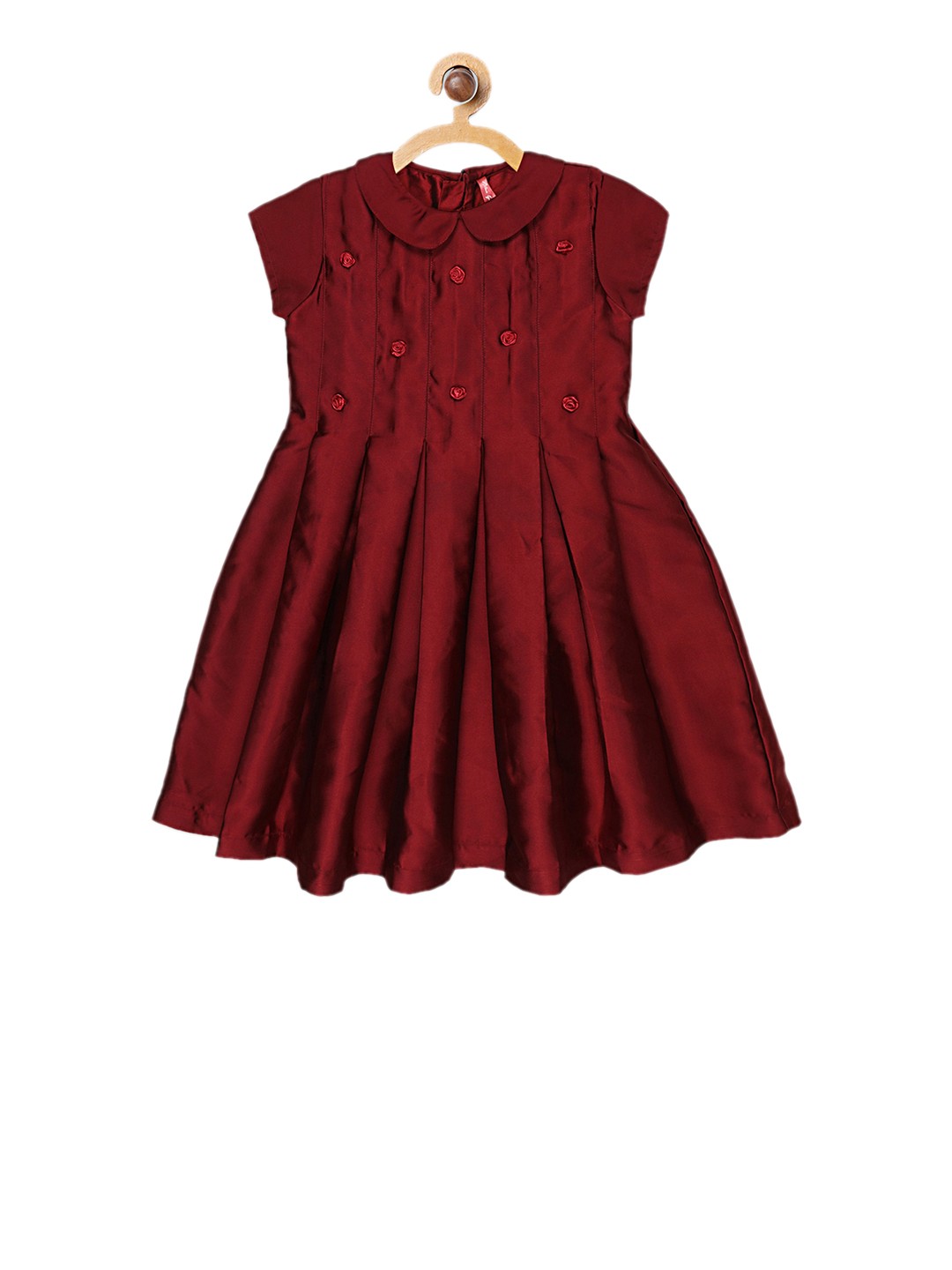 

Blue Giraffe Girls Maroon Solid Fit and Flare Dress