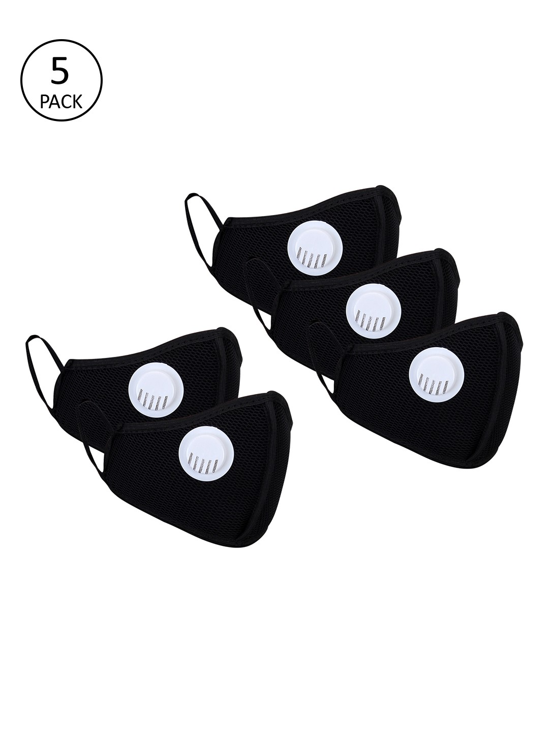 

Diana Korr Men 5 Pcs & 3-Ply HypaShield Supermask Filter Reusable Face Masks, Black