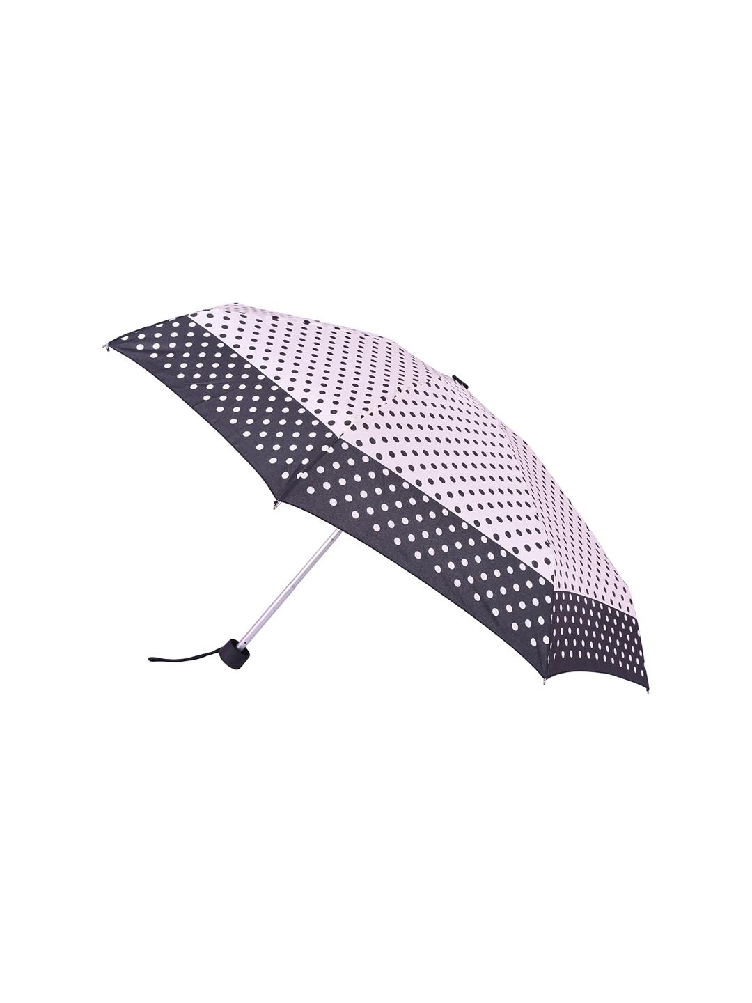 

FabSeasons Unisex Pink & Black 5 Fold Polka Dots Digital Printed Small Compact Manual Umbrella