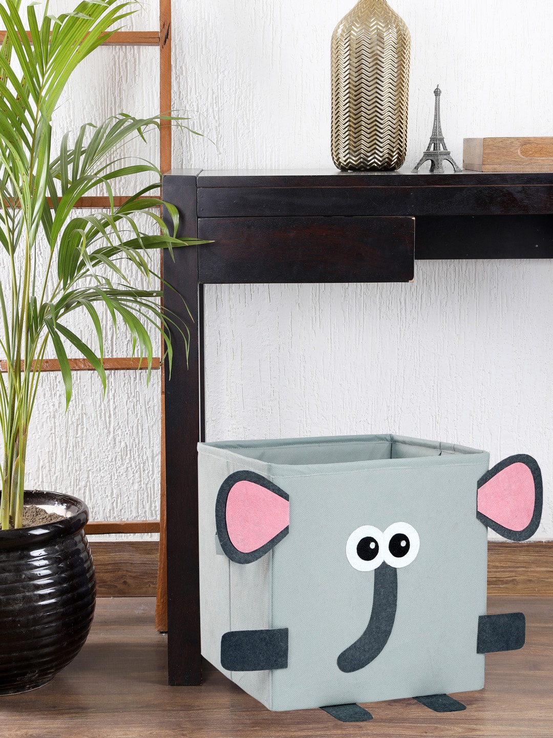 

My Gift Booth Grey Solid Multi Utility Elephant Storage Box