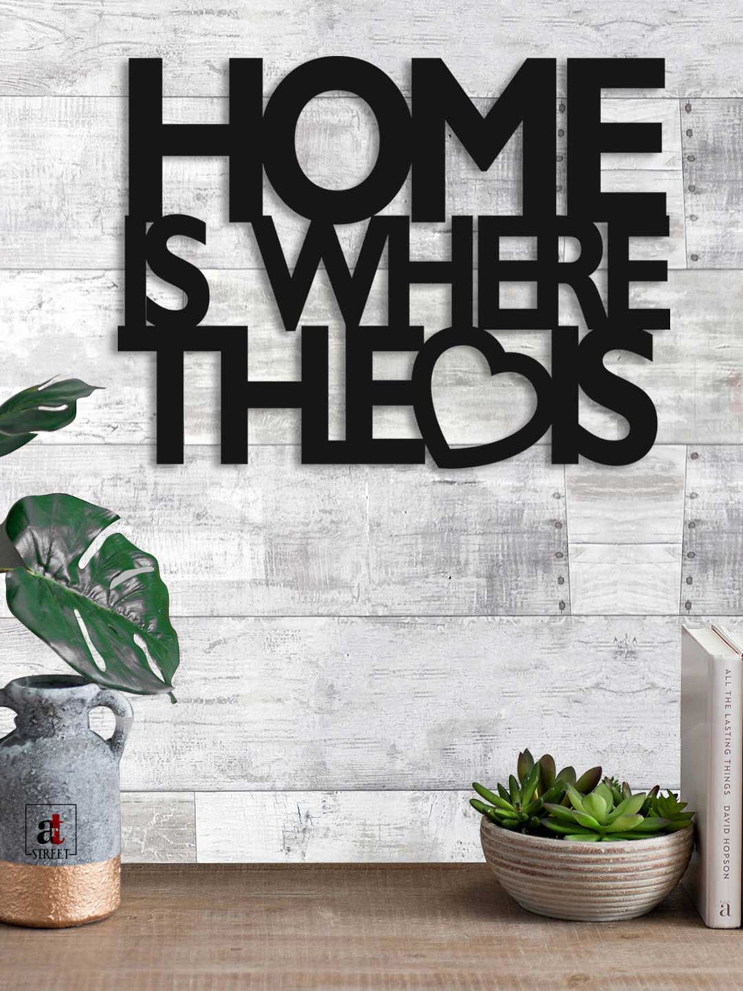 

Art Street Black Home Is Where The Love is MDF Wall Art
