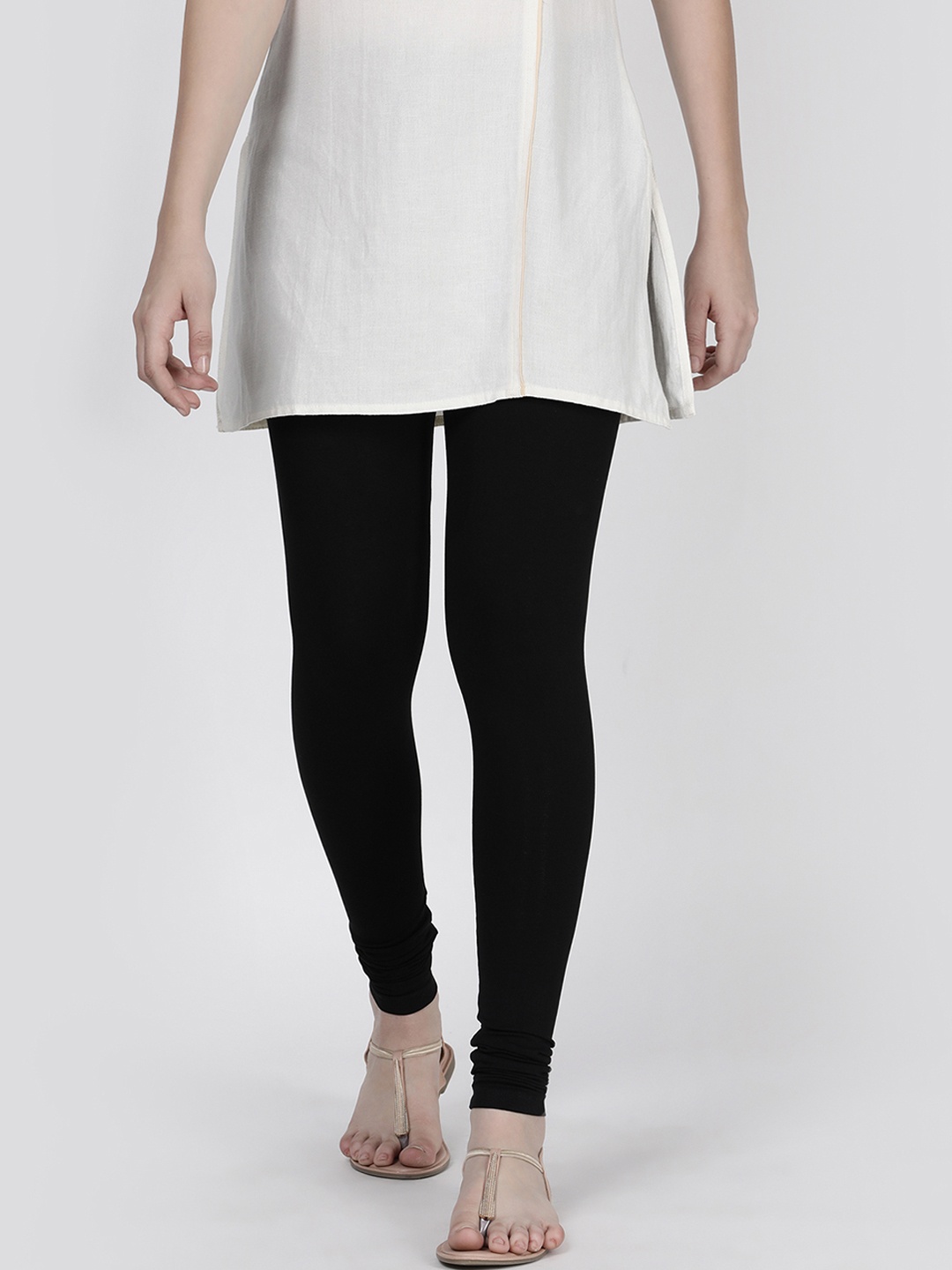 TWIN BIRDS Women Black Solid Churidar-Length Leggings