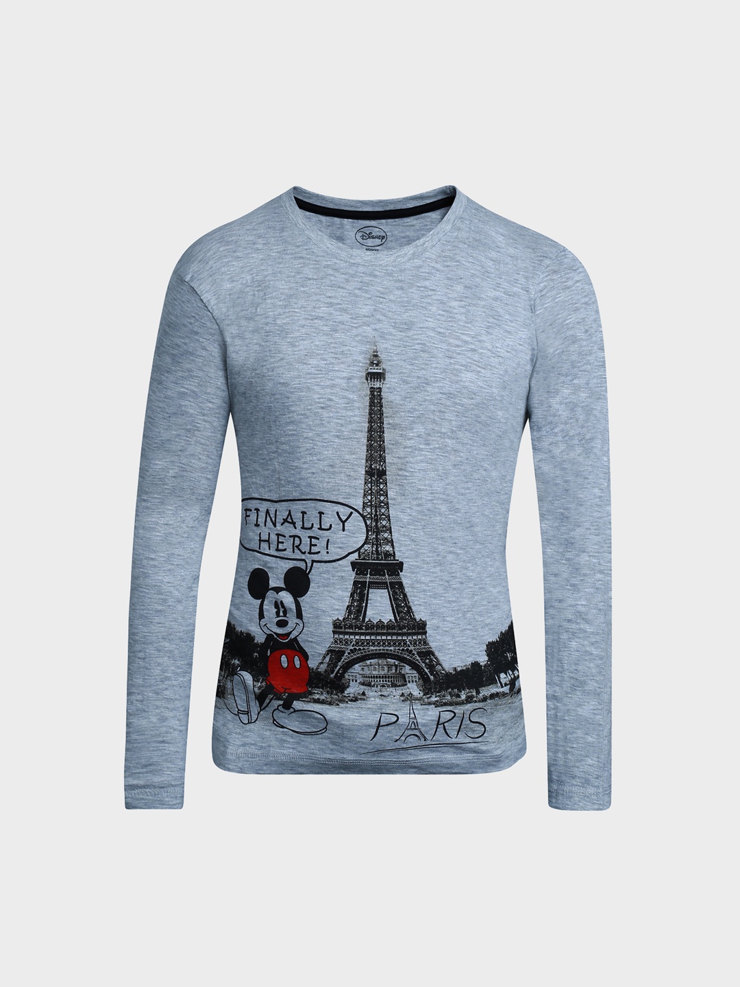 

Kids Ville Boys Grey Melange MICKEY & FRIENDS Printed Round Neck T-shirt