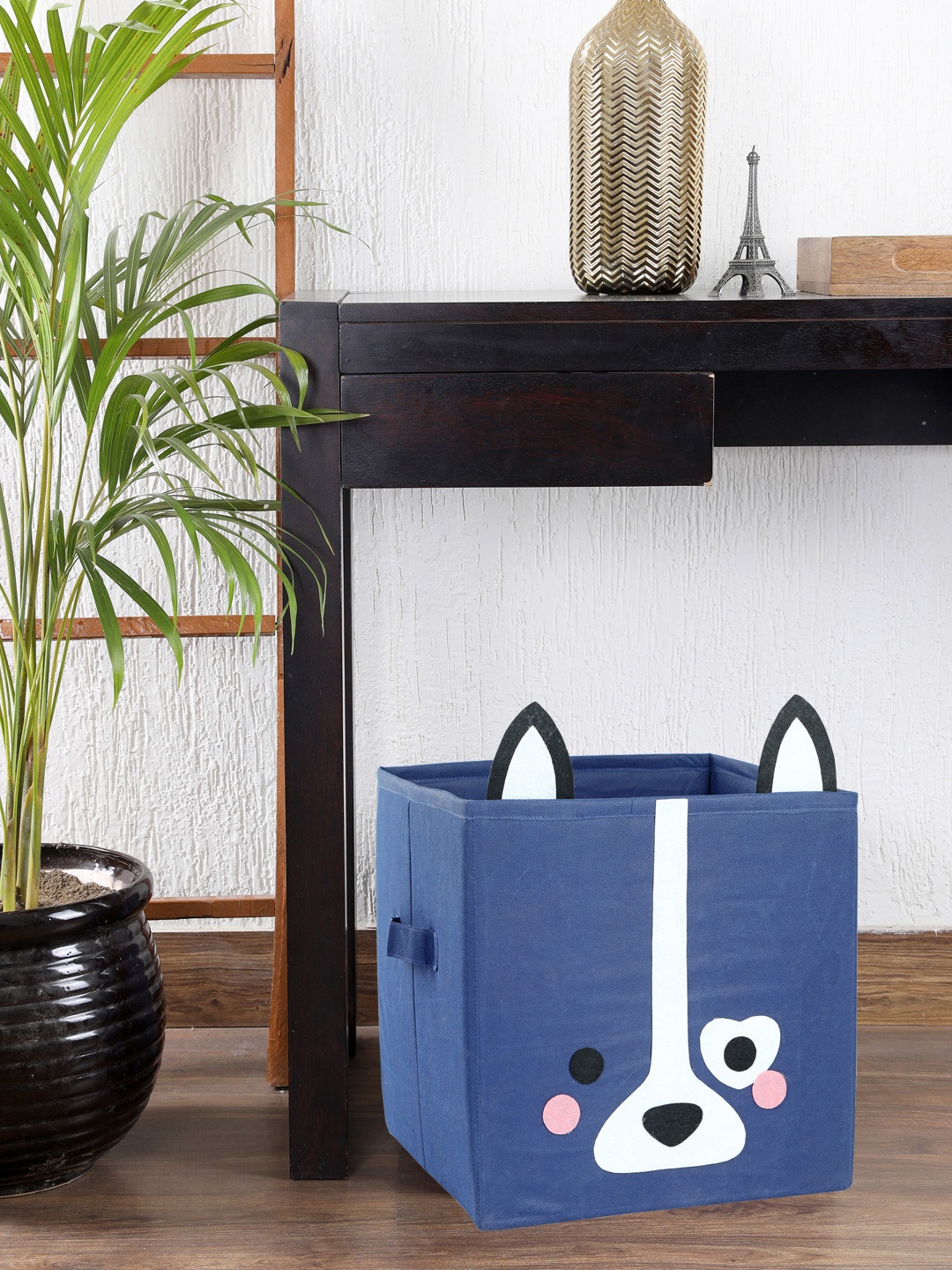 

My Gift Booth Navy Blue Fox Storage Printed Multi Utility Box