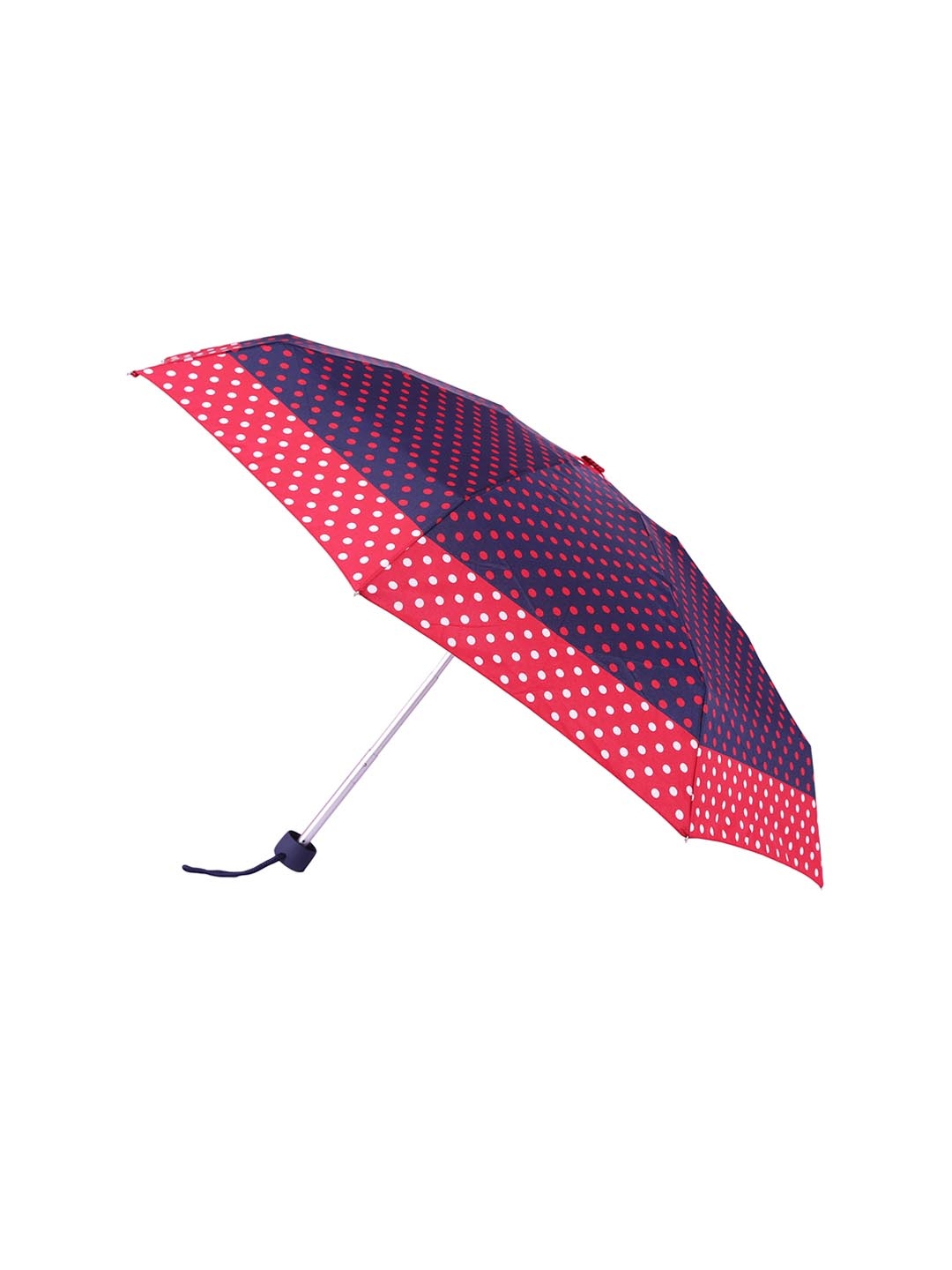 

FabSeasons Unisex Red & Blue 5 Fold Polka Dots Digital Printed Small Compact Manual Umbrella