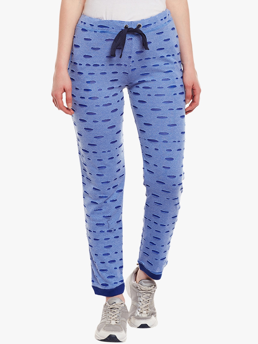 MACK JONNEY Women Blue Self Design Track Pants