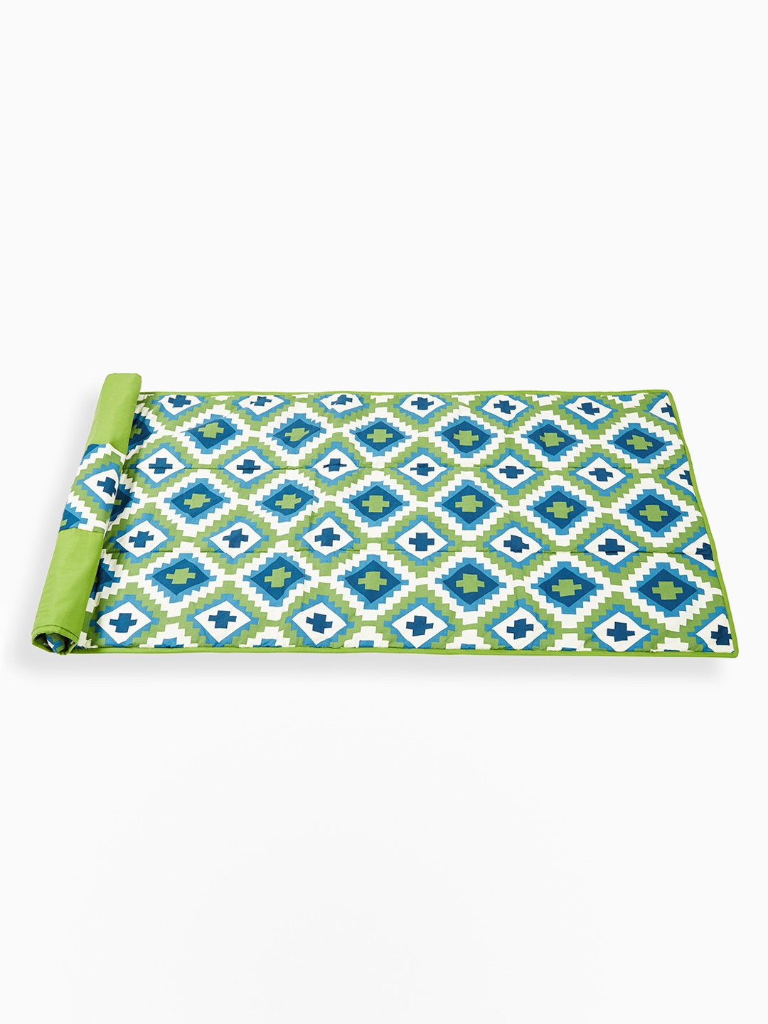 

SWAYAM Unisex Green & White Cotton Yoga Mat