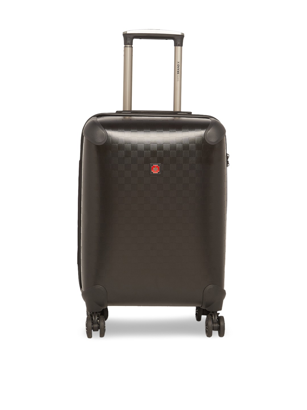 

SWISS BRAND Unisex Black Textured Aubonne Hard-Sided Cabin Trolley Suitcase