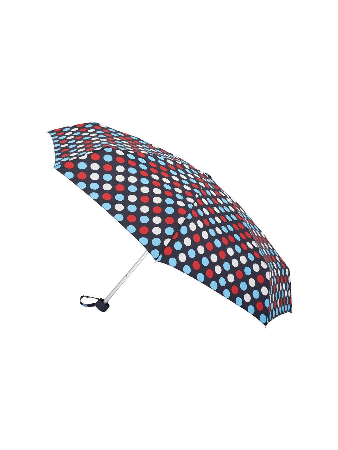 

FabSeasons Unisex Black & Blue 5 Fold Polka Dots Printed Small Compact Manual Umbrella