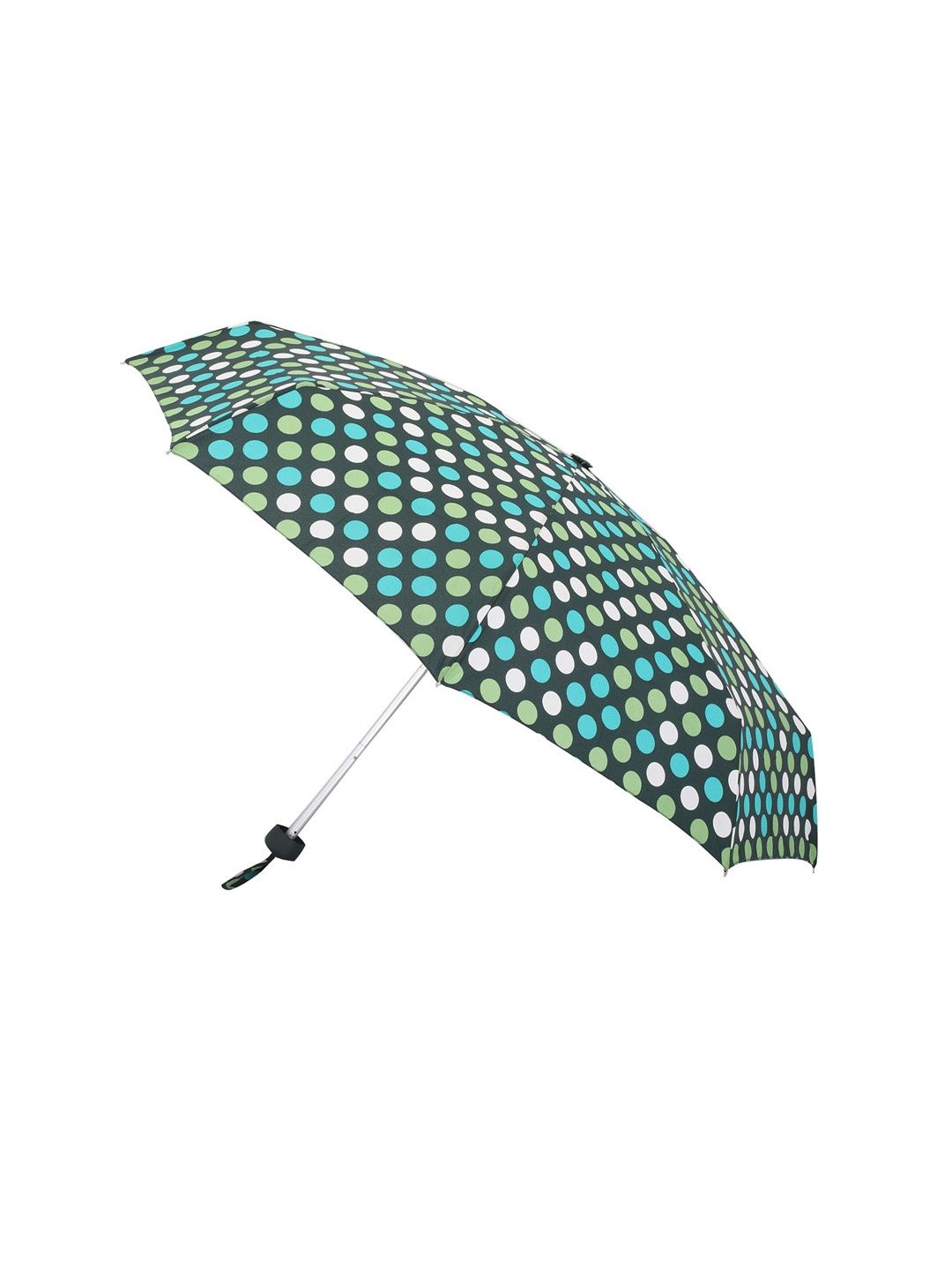

FabSeasons Unisex Green & Blue 5 Fold Polka Dots Printed Small Compact Manual Umbrella