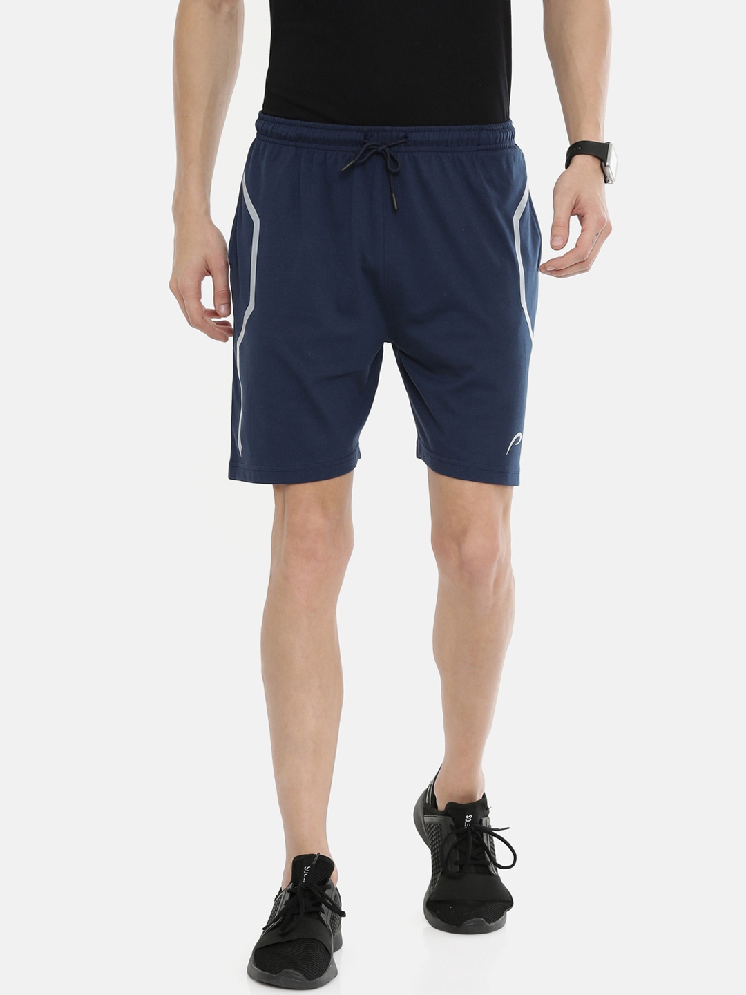 

Proline Active Men Navy Blue Striped Sports Shorts