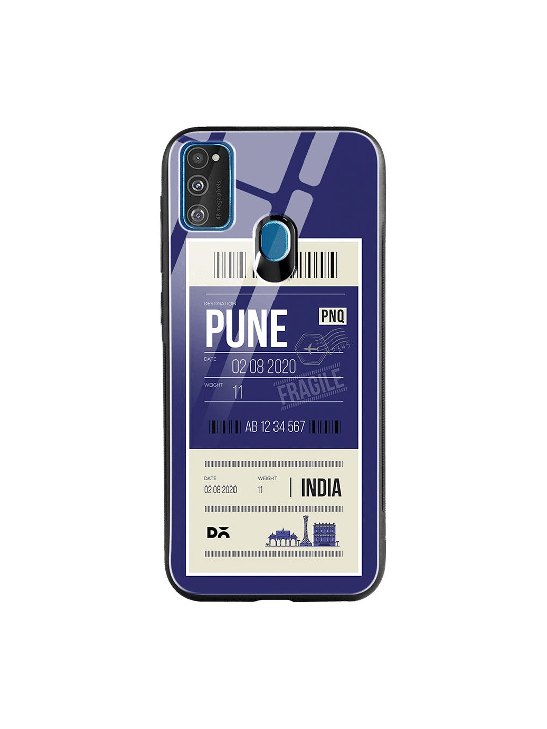 

DailyObjects Unisex Blue & White Pune City Tag Samsung Galaxy M30S Glass Case Cover